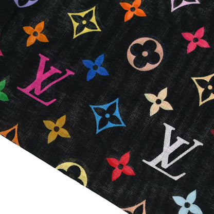 Louis Vuitton Black Monogram Multicolor Scarf M71912 Small Good