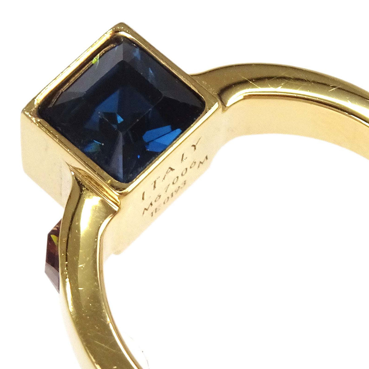 Louis Vuitton Burg Gamble Ring Rhinestone Gold M67006 TE0193 #M