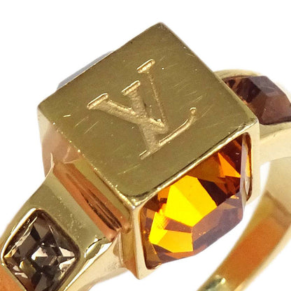 Louis Vuitton Burg Gamble Ring Rhinestone Gold M67006 TE0193 #M