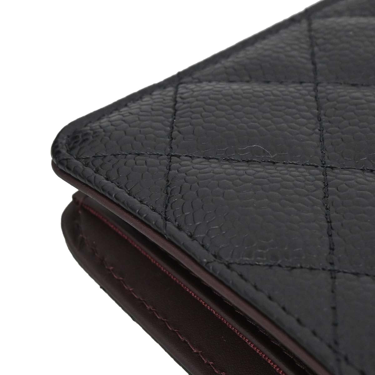 Chanel Black Caviar Skin Bifold Long Wallet
