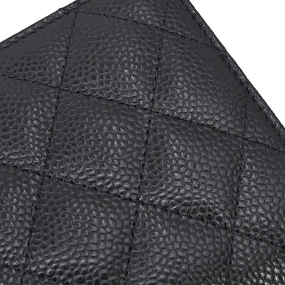 Chanel Black Caviar Skin Bifold Long Wallet