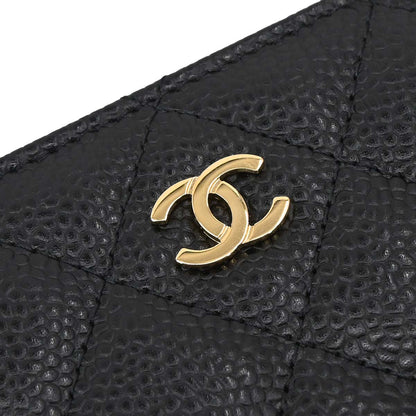 Chanel Black Caviar Skin Bifold Long Wallet