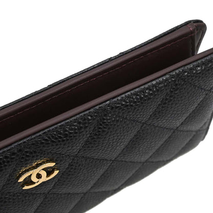 Chanel Black Caviar Skin Bifold Long Wallet