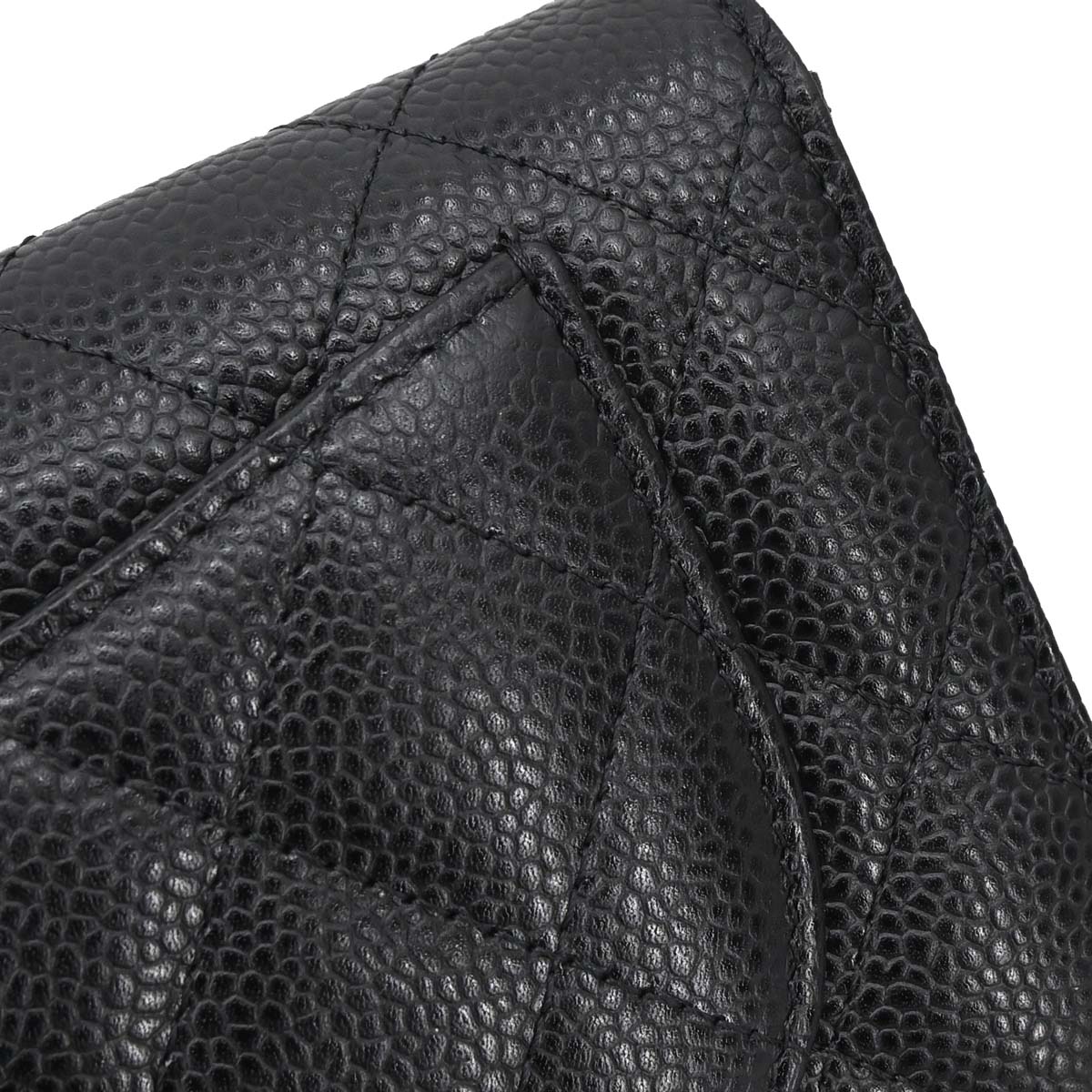 Chanel Black Caviar Skin Bifold Long Wallet