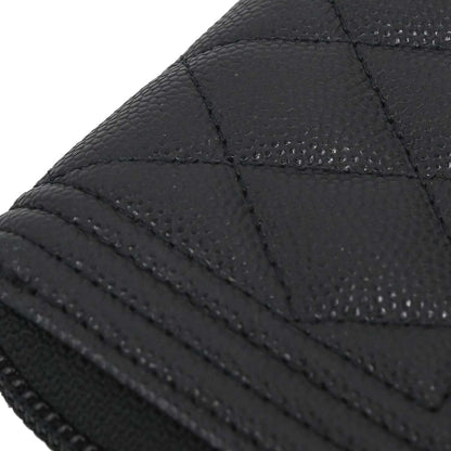 Boy Chanel Black Caviar Skin Coin Purse Wallet