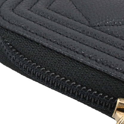 Boy Chanel Black Caviar Skin Coin Purse Wallet