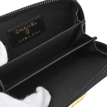 Boy Chanel Black Caviar Skin Coin Purse Wallet