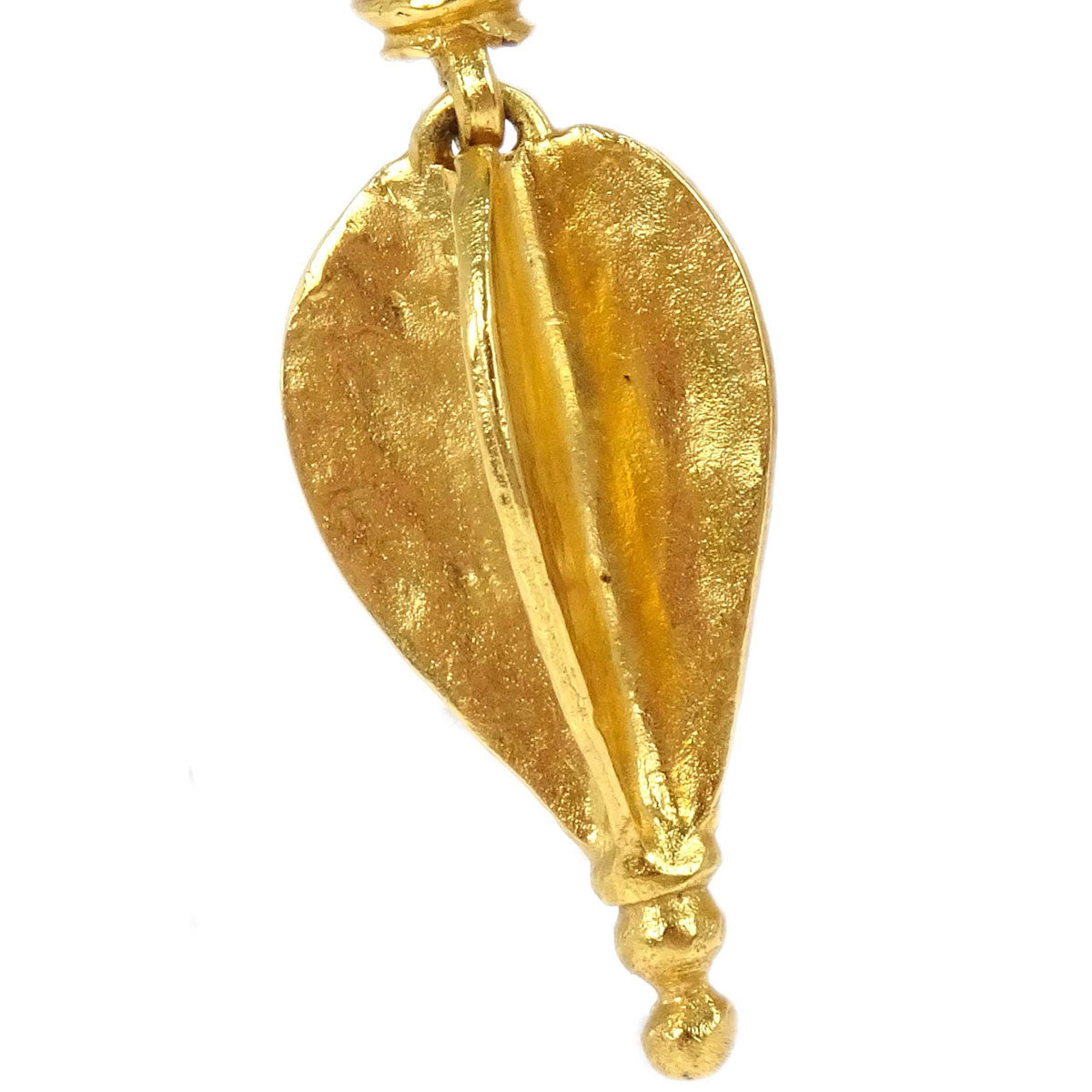 Chanel Gold Oval Drop Dangle Clip-On Earrings 95A