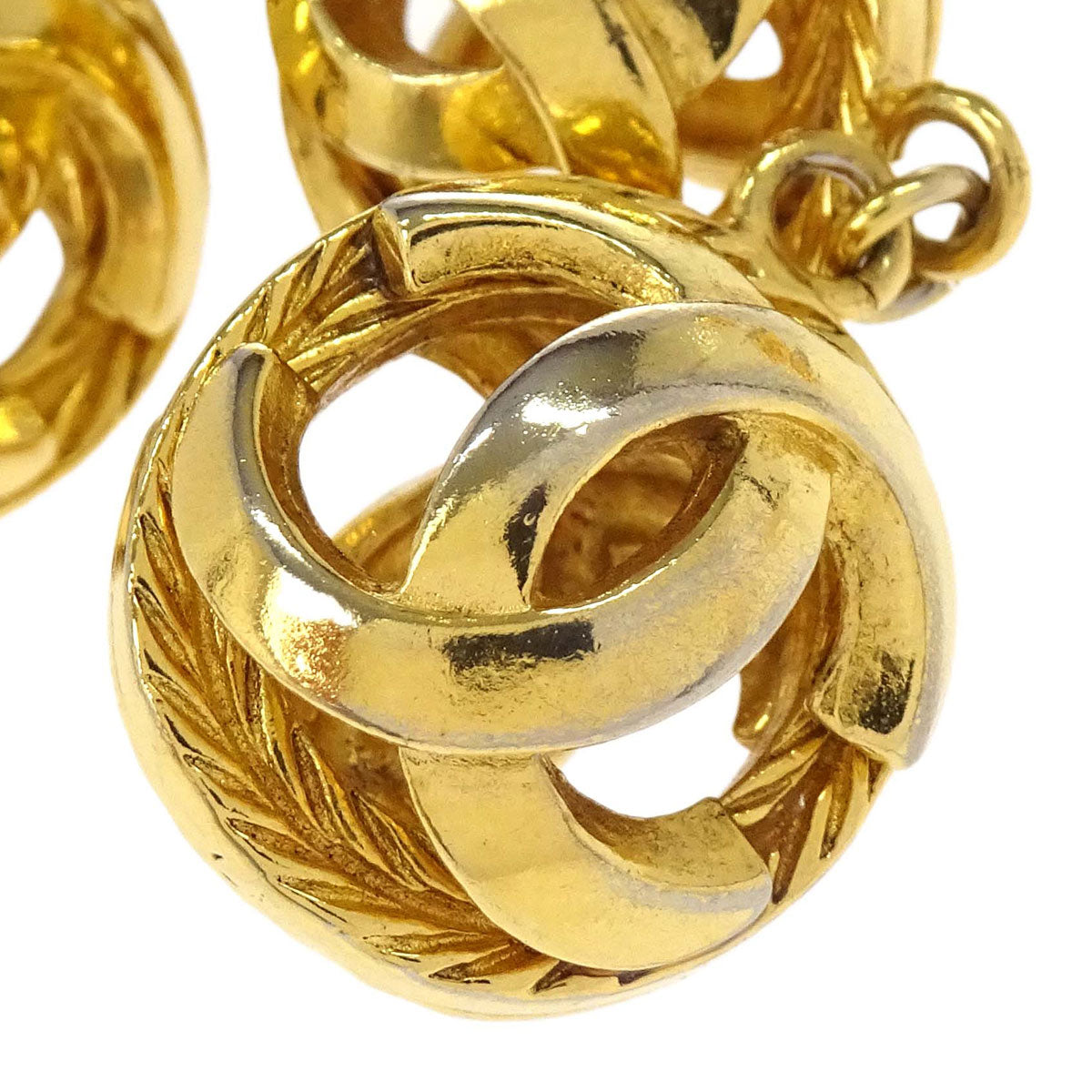 Chanel Dangle Ball Clip-On Earrings Gold