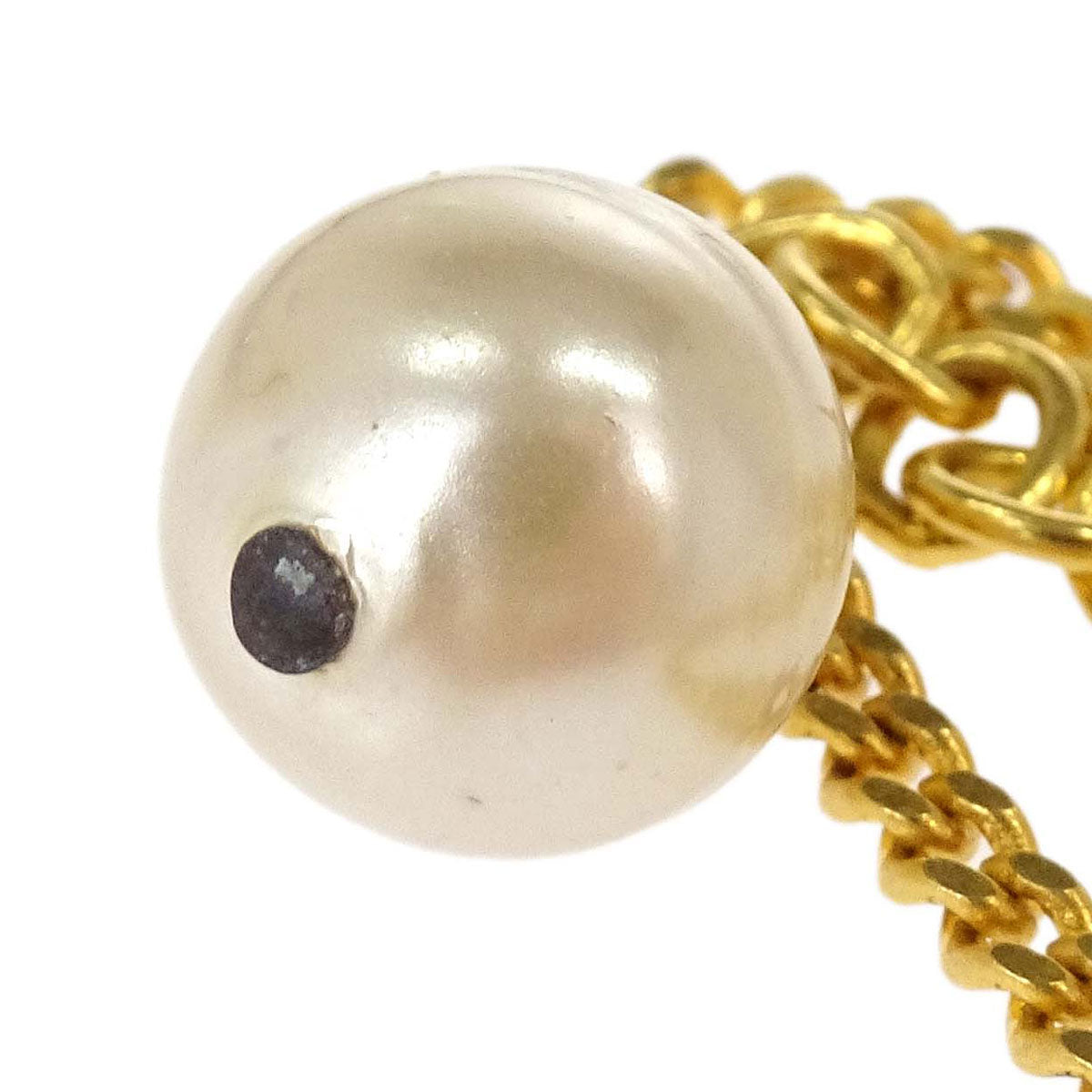 Chanel Costume Pearl Gold Ivory Ball Necklace Pendant 00S