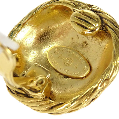 Chanel Button Clip-On Earrings Gold 94A