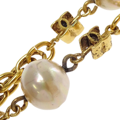 Chanel Gold Chain Costume Pearl Long Necklace 1983