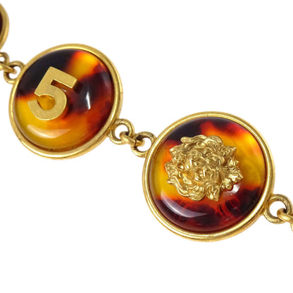 Chanel Medallion Icon Charm Faux Tortoiseshell Chain Belt Gold 97P