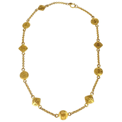 Chanel Gold Chain Rhombus Medallion Necklace 29