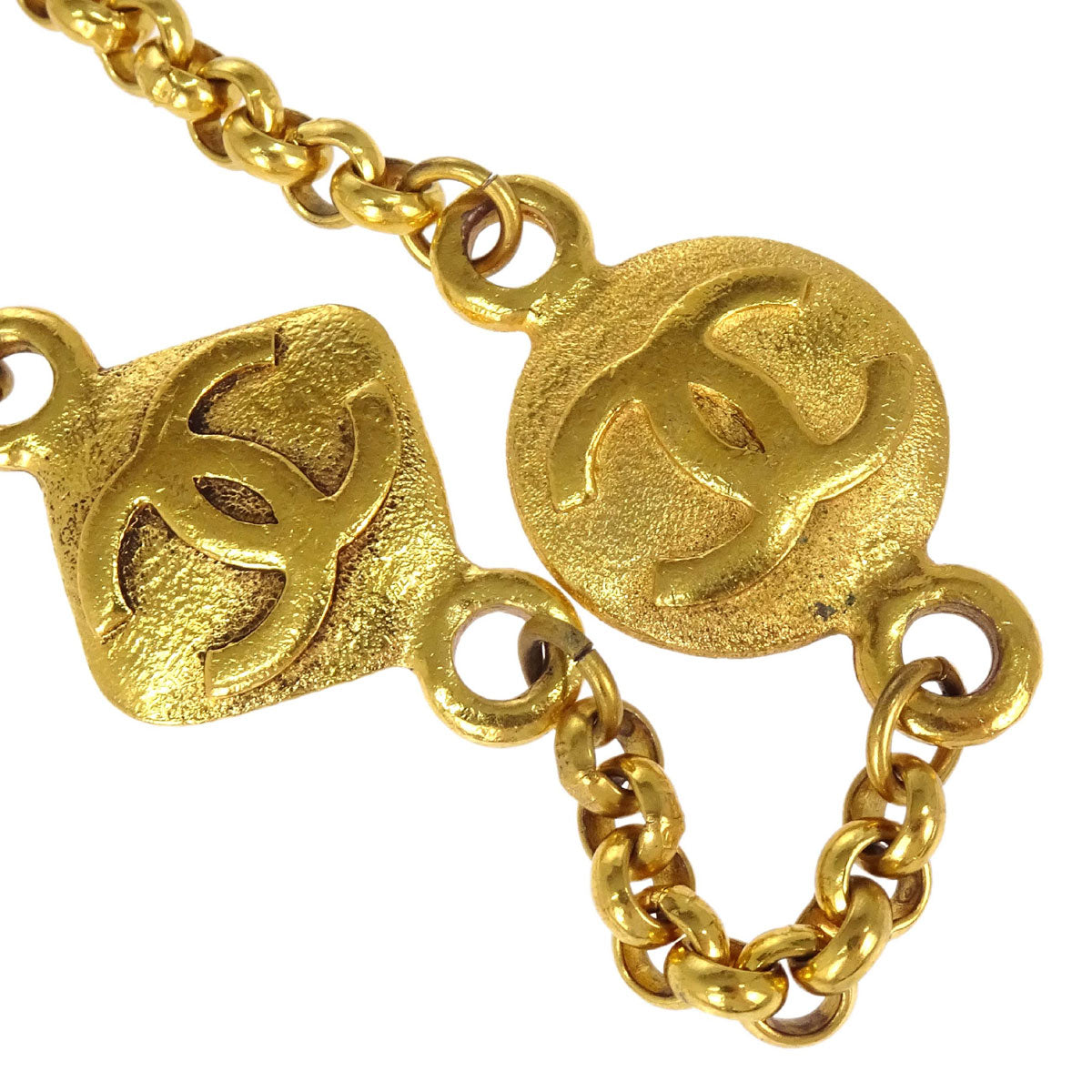 Chanel Gold Chain Rhombus Medallion Necklace 29