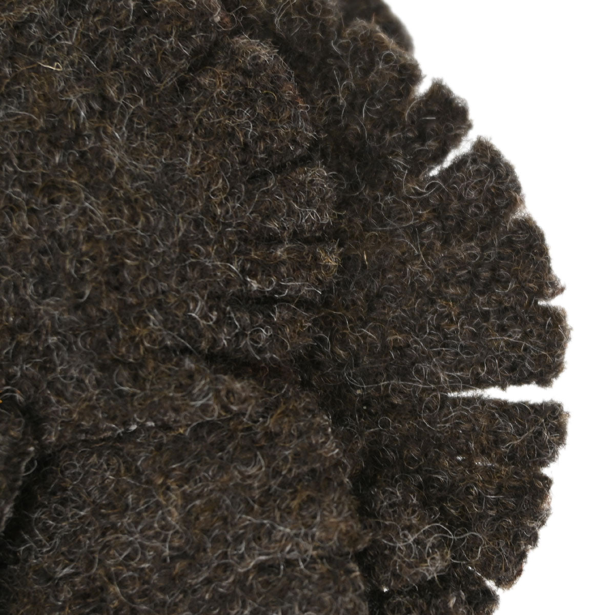 Chanel Dark Brown Wool Camellia Brooch Pin