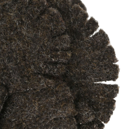 Chanel Dark Brown Wool Camellia Brooch Pin
