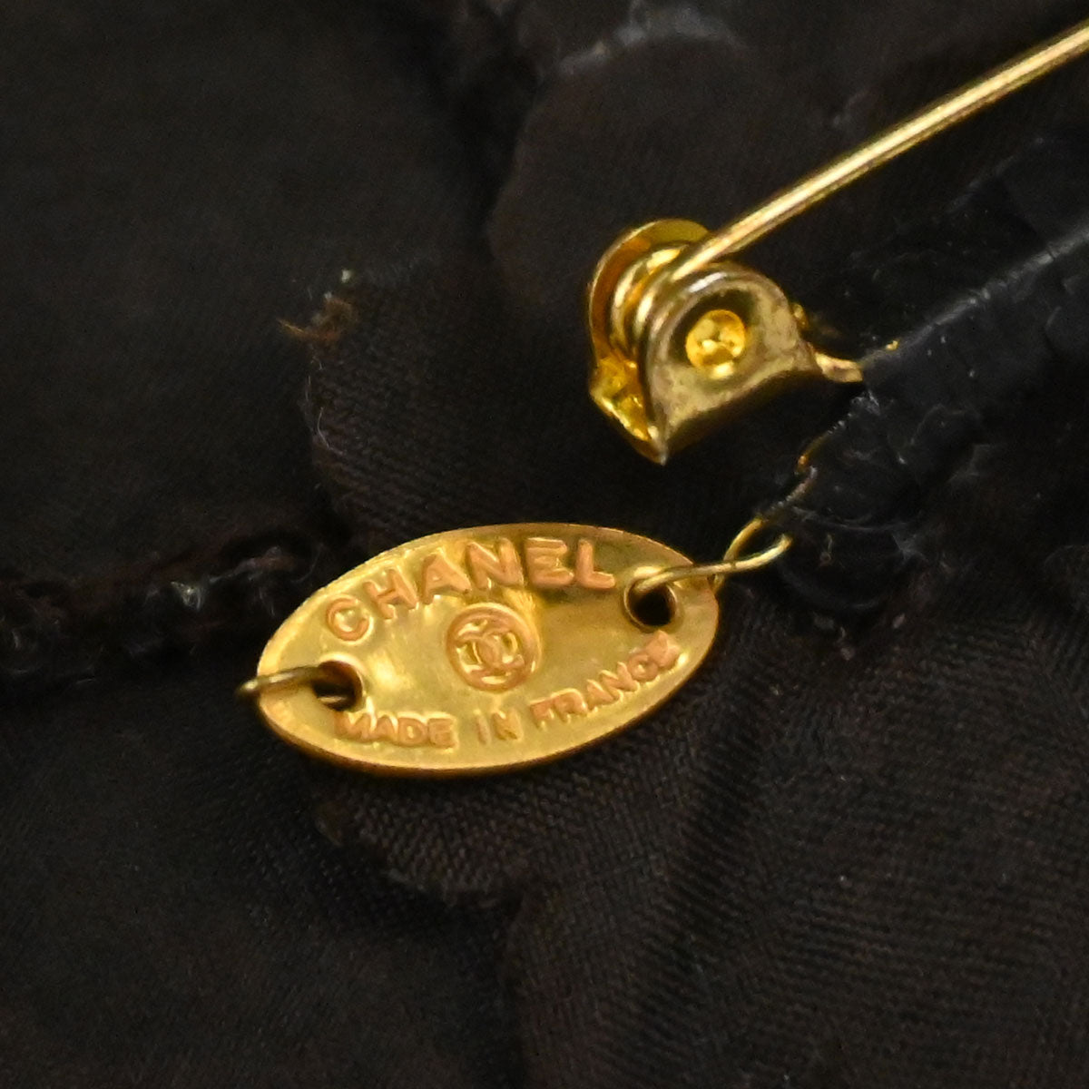 Chanel Dark Brown Wool Camellia Brooch Pin