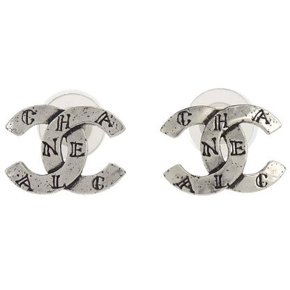 Chanel CC Pierced Earrings Silver 99A