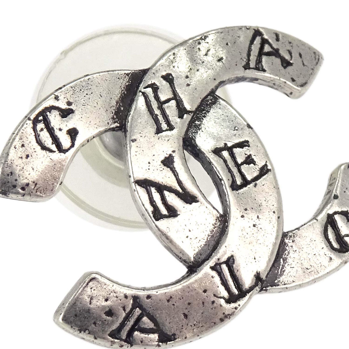 Chanel CC Pierced Earrings Silver 99A