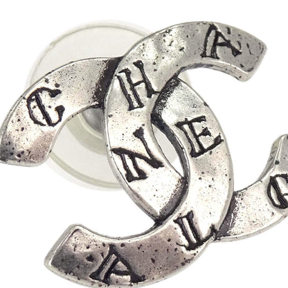 Chanel CC Pierced Earrings Silver 99A