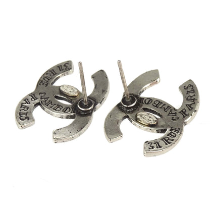 Chanel CC Pierced Earrings Silver 99A