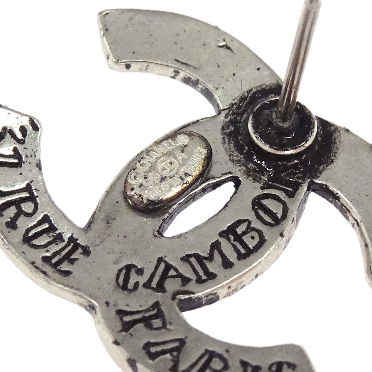 Chanel CC Pierced Earrings Silver 99A