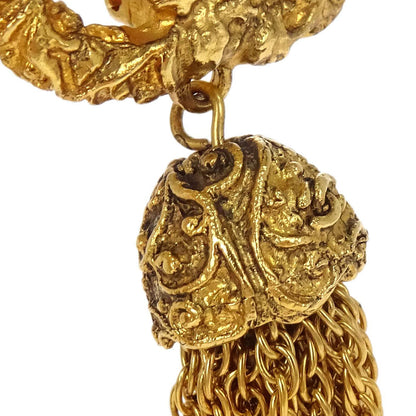 Chanel Gold CC Fringe Dangle Clip-On Earrings 93A