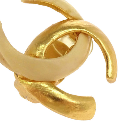 Chanel CC Clip-On Earrings Gold Beige 00T