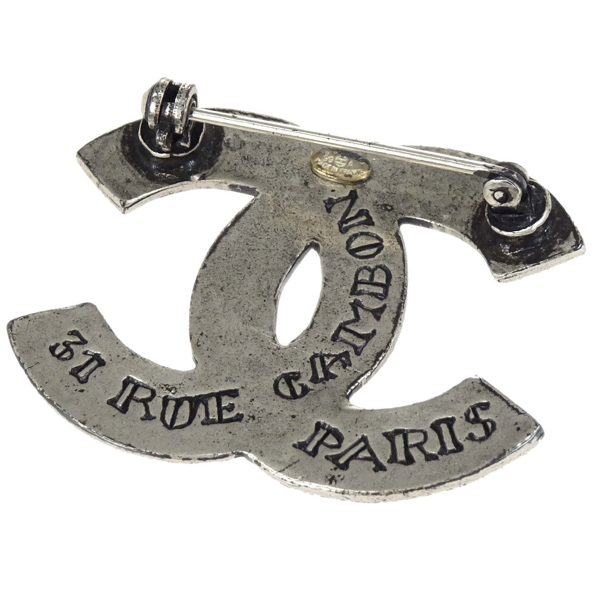 Chanel CC Brooch Pin Silver 99A