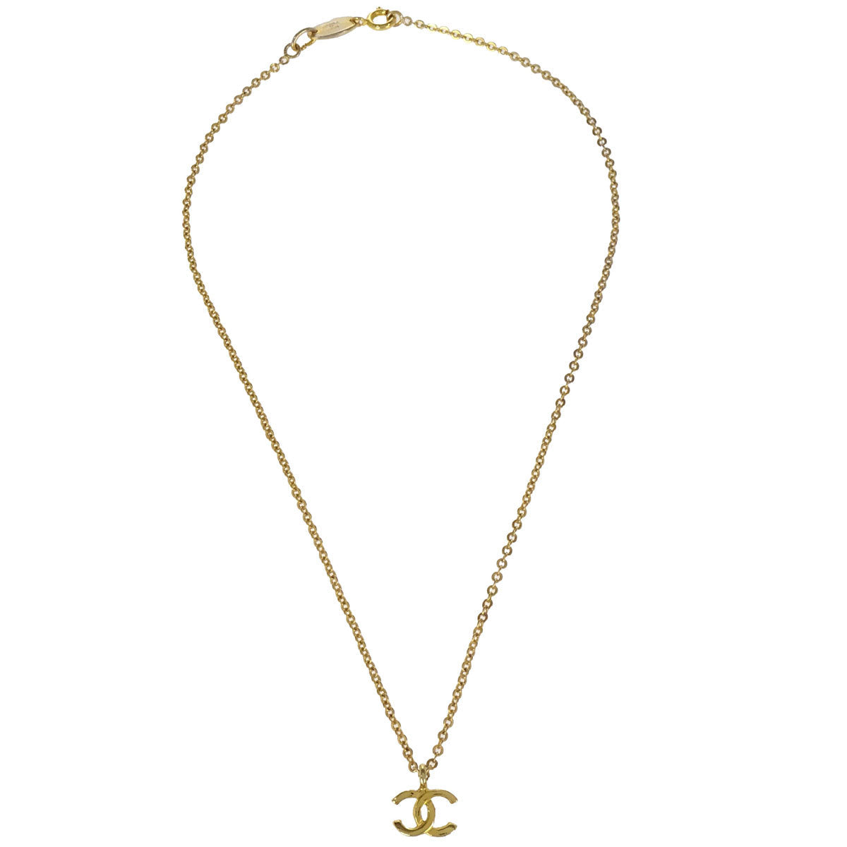 Chanel Gold CC Pendant Necklace 1982/376
