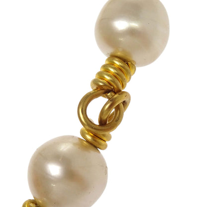 Chanel Gold Chain Costume Pearl Long Necklace 96A