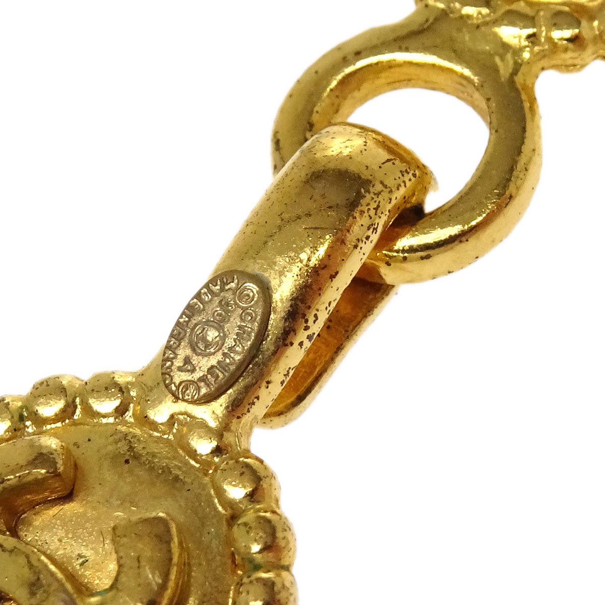 Chanel Gold Chain Costume Pearl Long Necklace 96A
