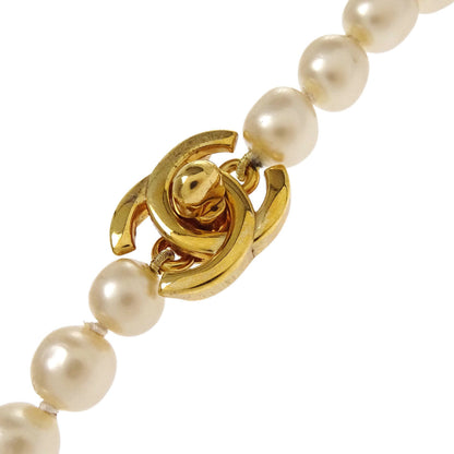 Chanel CC Turnlock Gold Costume Pearl Chain Necklace 96A