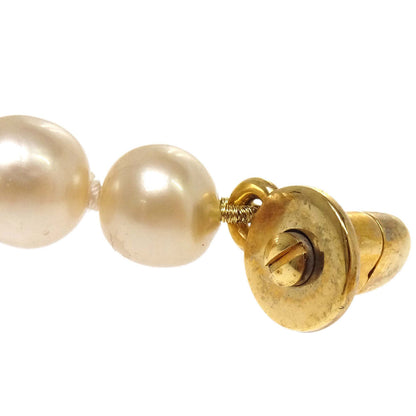 Chanel CC Turnlock Gold Costume Pearl Chain Necklace 96A