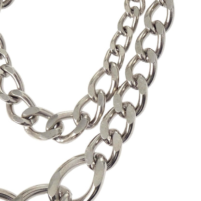 Chanel Logo Dangle Chain Brooch Pin Silver 06P