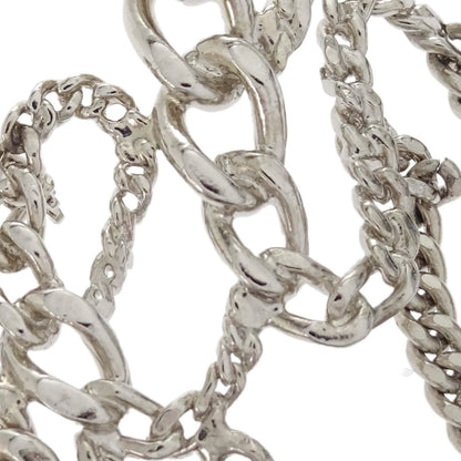 Chanel Logo Dangle Chain Brooch Pin Silver 06P