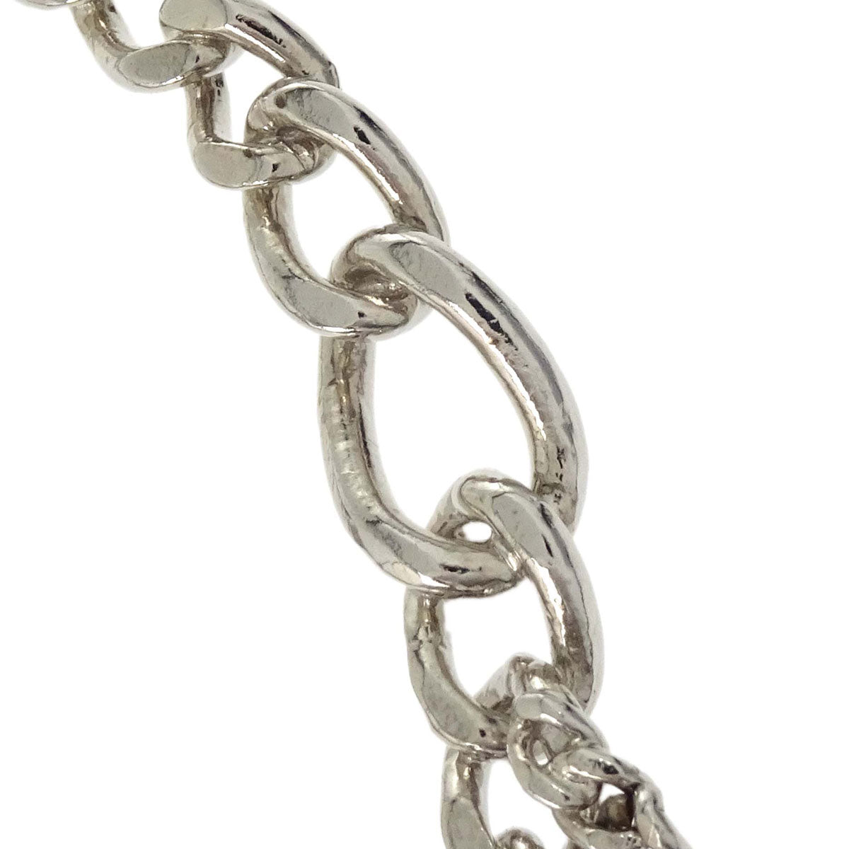 Chanel Logo Dangle Chain Brooch Pin Silver 06P