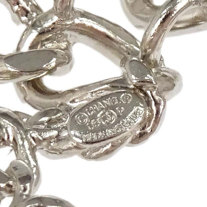 Chanel Logo Dangle Chain Brooch Pin Silver 06P