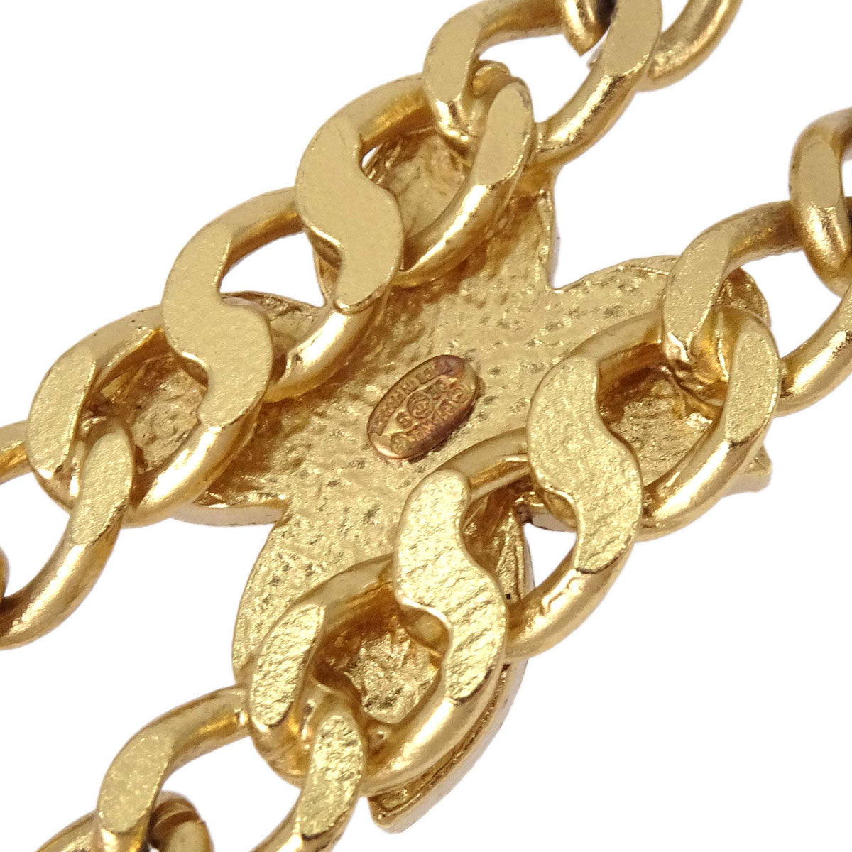 Chanel Necklace Flower Gold Black 02S