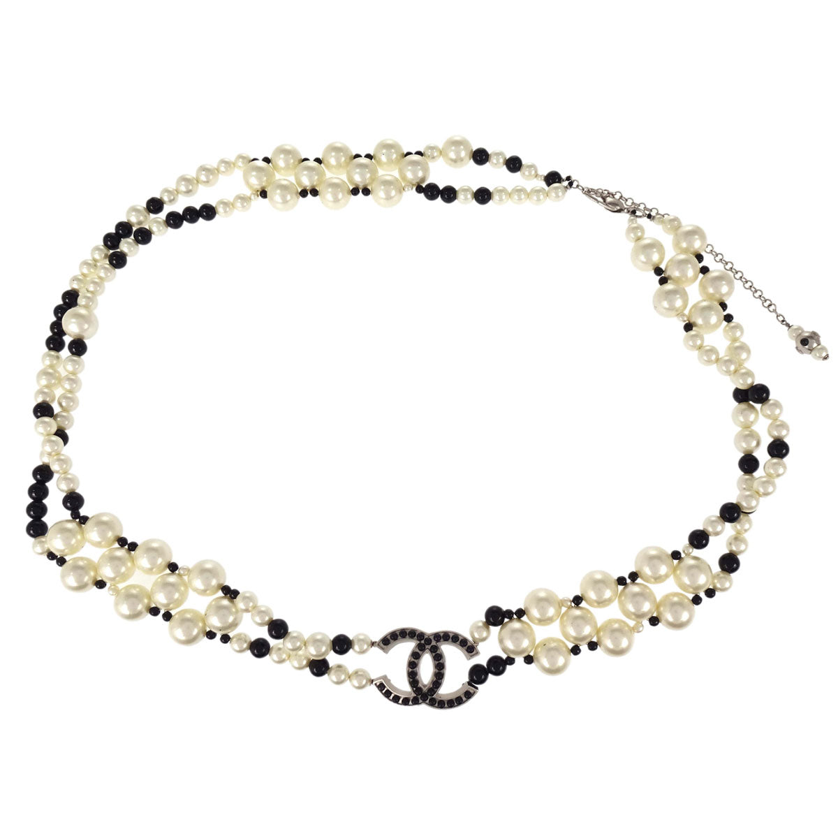 Chanel Costume Pearl Necklace Rhinestone 03C