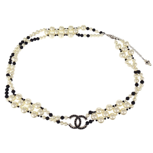 Chanel Costume Pearl Necklace Rhinestone 03C