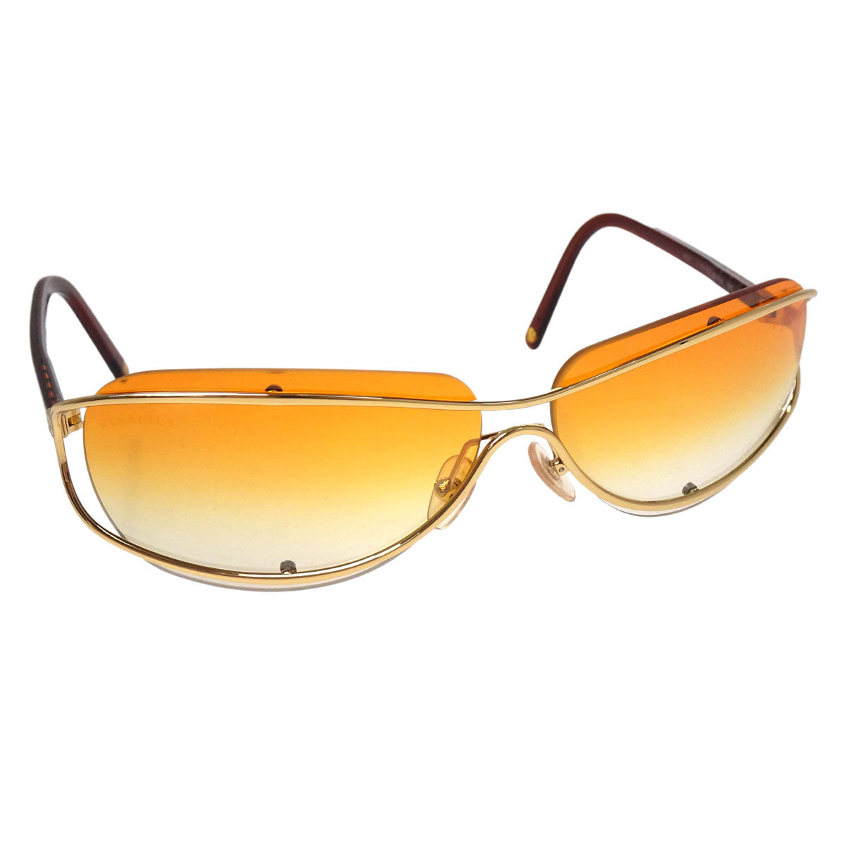 Chanel Sunglasses Eyewear Orange 62□12 Small Good