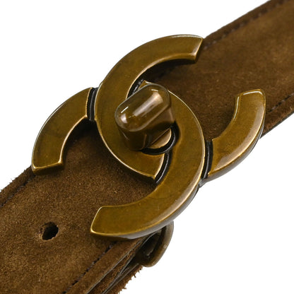 Chanel Brown Suede CC Belt #70/28 Small Good