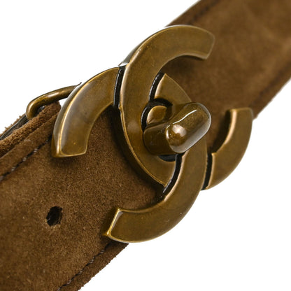 Chanel Brown Suede CC Belt #70/28 Small Good