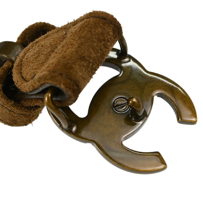 Chanel Brown Suede CC Belt #70/28 Small Good