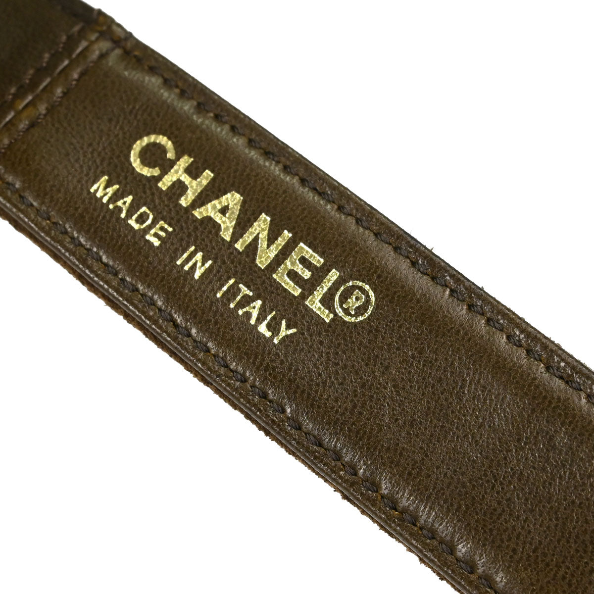 Chanel Brown Suede CC Belt #70/28 Small Good
