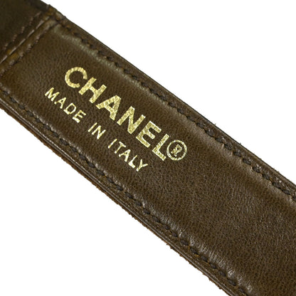 Chanel Brown Suede CC Belt #70/28 Small Good