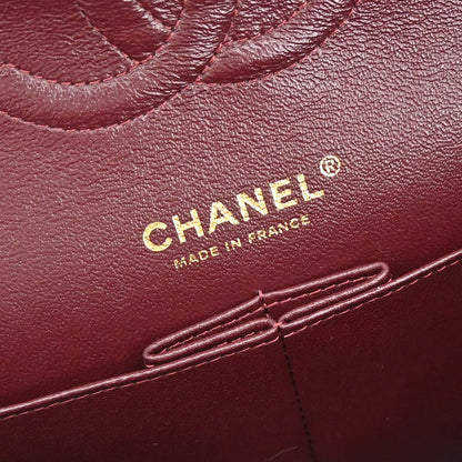Chanel 2014 Black Caviar Skin Medium Classic Double Flap Shoulder Bag