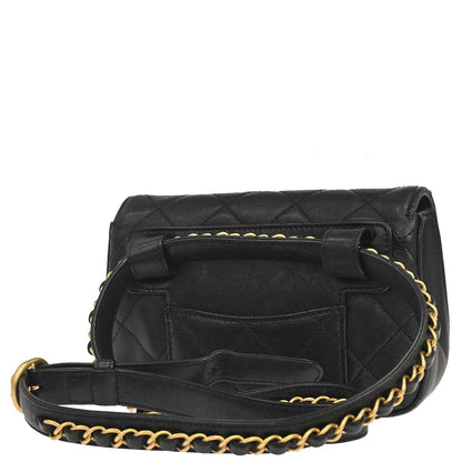 Chanel 2019 Black Lambskin Dix-Neuf 19 Waist Bum Bag